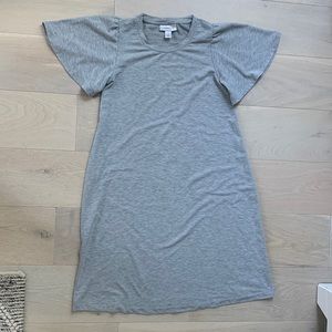 Medium Gray Maternity Flutter Sleeve Dress - Motherhood Maternity